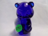 Fenton Cobalt Sitting Bear