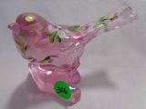 Fenton Pink Carnival HP Bird on a Branch Enoch