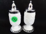 Fenton Sivler crest Spanish Lace Salt and Pepper Set