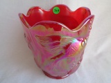 Fenton red carnival Atlantis Vase