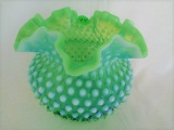 Fenton Lime Green Hobnail 5