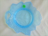 Fenton Blue opal Leaf Plate