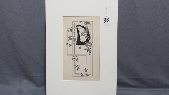 Will Larrymore Smedley; Chautauqua New York Artist 11.25' X 6.5''' Matted.
