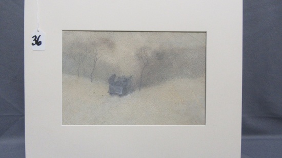 Will Larrymore Smedley; Chautauqua New York Artist 7.5" x 11.75" unframed.