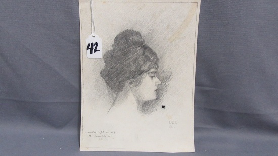 Will Larrymore Smedley; Chautauqua New York Artist 10.75" x 8.5" unframed.