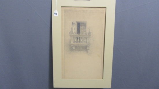 Will Larrymore Smedley; Chautauqua New York Artist 11" x 19" matted. "Woman