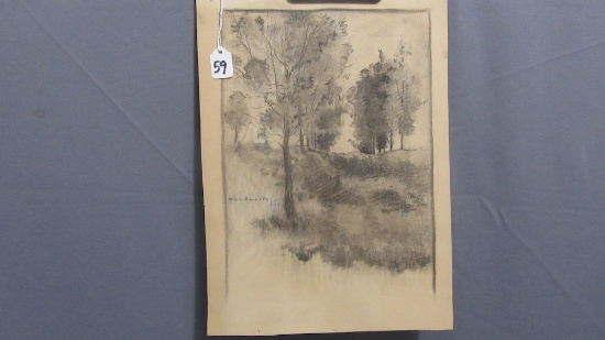 Will Larrymore Smedley; Chautauqua New York Artist 14" x 10" unframed. "Cha
