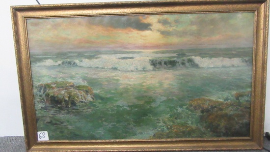 Will Larrymore Smedley; Chautauqua New York Artist 54" x 30.5" framed in 3"