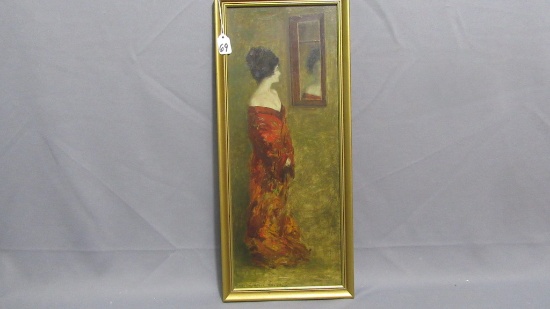 Will Larrymore Smedley; Chautauqua New York Artist 7" x 18" framed. "Lady i