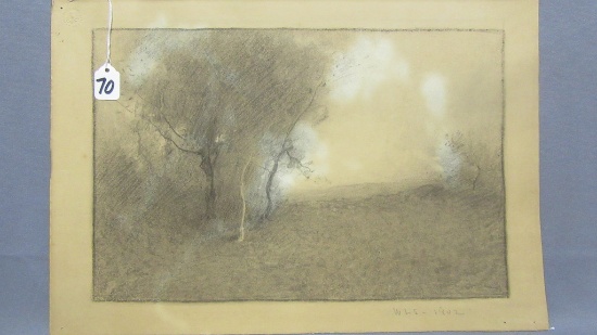Will Larrymore Smedley; Chautauqua New York Artist 11.75" x 17.25" unframed
