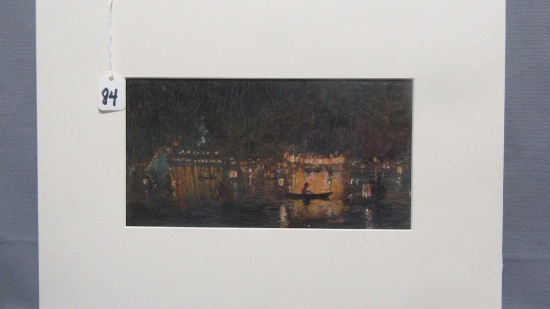 Will Larrymore Smedley; Chautauqua New York Artist 9.5" x 5" matted. "Chaut