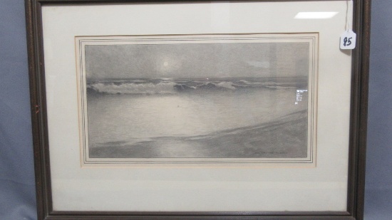 Will Larrymore Smedley; Chautauqua New York Artist 21" x 15" matted and fra