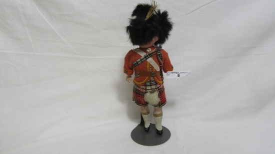 victorian bisque head 9" doll #390 in Scottish outfit