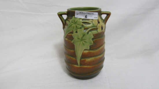 Roseville Luffa 6" 2 handle vase