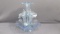 Fenton Art Glass Celeste blue Stretch 4 lily large epergne