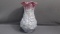Fenton Art Glass rosalene Carnival Poppy Show vase