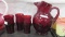 Fenton Art Glass ruby red 4 pc water set