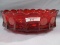 Fostoria Art Glass Ruby coin glass oval bowl