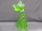 Fenton Art Glass Alley Cat -  lime gree decorated