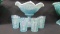 Contemporary Carnival Glass Blue opal Heirloom 8pc punch set