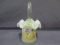 Fenton Art Glass vaseline opal Lemon slice basket