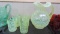 Fenton Art Glass Vaseline opal Daisy & Fern 7pc water set