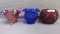 Fenton Art Glass rose bowl & 2 candy dishes