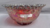 Fenton Art Glass red Carnival Daisy bowl