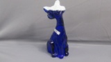 Fenton Art Glass blue slag Alley cat
