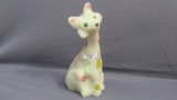 Fenton Art Glass hand painted burmese Alley cat-Patches