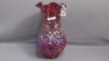 Fenton Art Glass red Carnival Poppy Show vase
