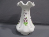 Fenton Art Glass Violets in Snow 9