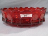 Fostoria Art Glass Ruby coin glass oval bowl