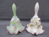 Fenton Art Glass Alley Cat-  mother of pearl w/ poinsettia