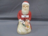 Fenton Art Glass kneeling decorated Santa