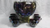 Contemporary Carnival Glass Buzz Saw 8pc punch set