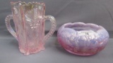 Fenton Art Glass rose bowl & celery vase