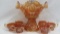 Imperial Carnival Glass marigold Fashion 8pc punch set