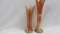 Imperial Carnival Glass 2 Marigold Target vases, Tallest 11