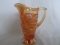 US Glass Carnival Glass marigold Rising Sun water pitcher