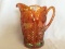 European Carnival Glass mari Tiger Lily water pitcher