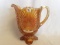 Dugan Carnival Glass marigold Beaded Shell  water pitcher