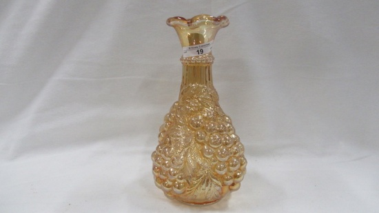 Contemporary Carnival Glass marigold Grape vase