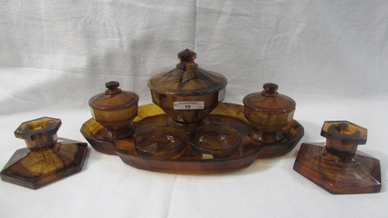 Davidson Amber Cloud 8 pc Dresser Set