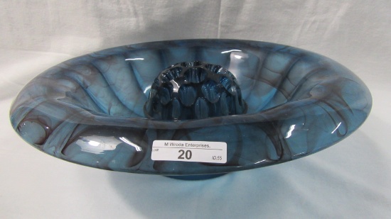 Davidson Blue Cloud Rolled Edge Bowl With Frogger
