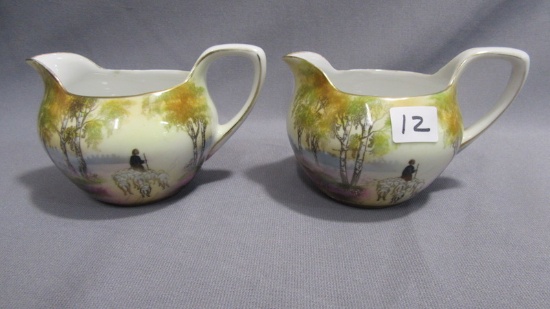 RS Germany creamer sugar set w/ Sheepherder