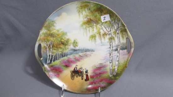 RS Germany 10" Man in cart cake plate