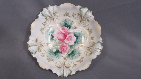 RS Prussia 11" Iris mold floral bowl