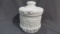 Fenton milk glas G&C biscuit jar