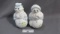 Fenton decorated snowman & woman